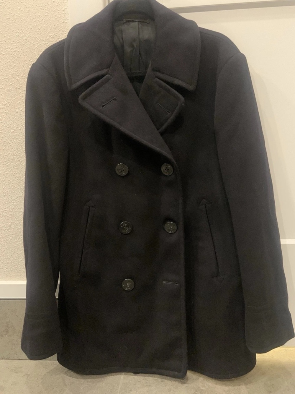 Vintage 1961 US Navy Pea Coat 36R – 100% Kersey Wool Corduroy Pockets Authentic